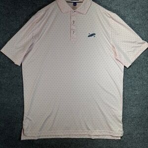 Stitch Golf Lenoir Dot Polo Shirt Mens Large Pink Performance Feather Logo 1926